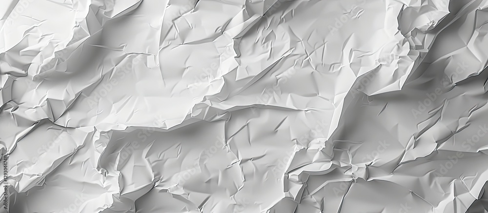 Aufkleber Textured crumpled white poster background with organic folds and creases providing ample space for document design and creative showcase.