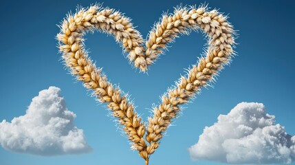 Naklejka premium A heart made of wheat stalks.