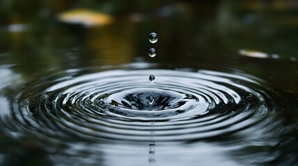 expanding outward from a single drop in a still pond 