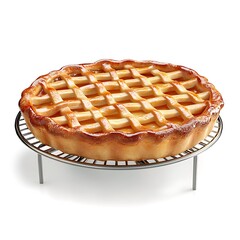 Delicious Golden Crust Lattice Top Pie on Cooling Rack