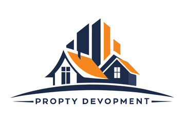 This logo represents a professional property development brand with houses and skyscrapers in a sleek design, Design a minimalist logo that conveys sophistication and professionalism