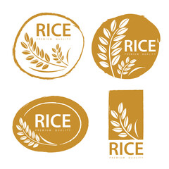 Rice. Logo design template vector illustration.