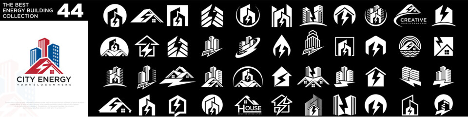 set of Energy city Logo design. power  Icon Symbol . vector  Illustration