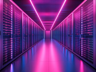 Fototapeta premium Modern Data Center with High-Performance Servers