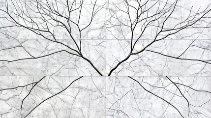 Obraz premium Abstract branches on marble background, unique patterns and textures.