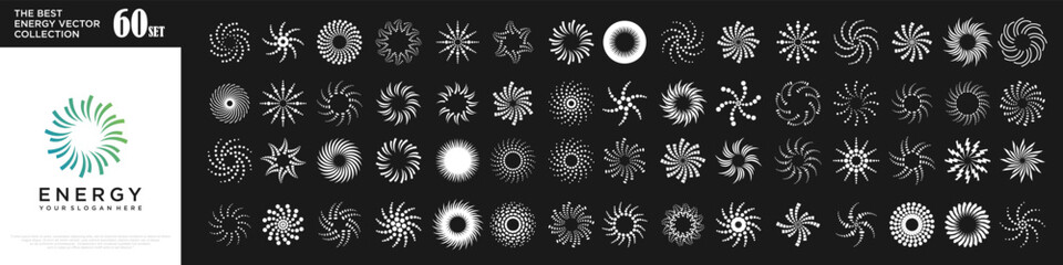 set of Solar Energy, Solar panels Logo  . vector illustration