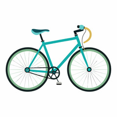 Obraz premium Bicycle illustration in turquoise color against a white background