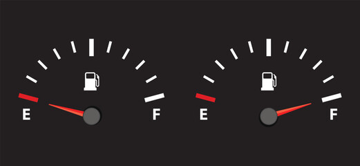 Fuel gauge with empty and full gas level meter indicator display © Tenstudio