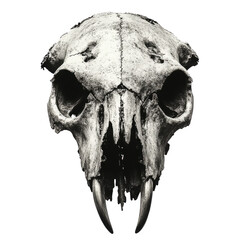 Grizzly bear skull closeup with detailed texture and lighting