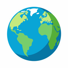Fototapeta premium Globe icon representing Earth in blue and green colors