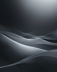 Ethereal Waves of Light and Shadow Over Dark Background