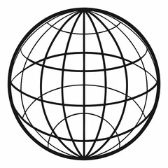 Obraz premium Globe Wireframe icon illustration on a white background