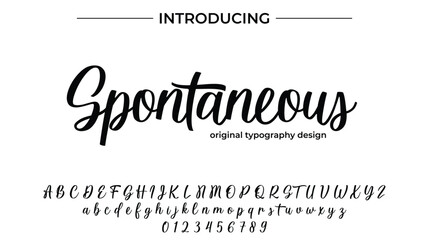 Spontaneous Font Stylish brush painted an uppercase vector letters, alphabet, typeface