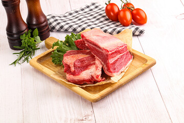 Raw beef rib for cooking