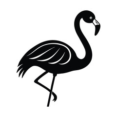 flamingo silhouette isolated on white