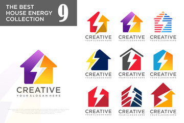 set of Home Energy Logo design. power  Icon Symbol . vector  Illustration