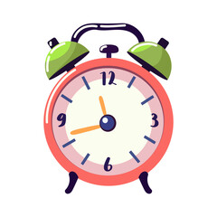 blue Clip art Cartoon alarm clock icon isolated on white background. Vector illustration