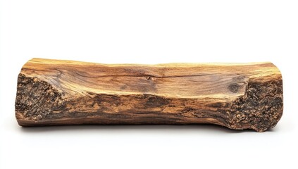 Wooden log, rustic, isolated on white