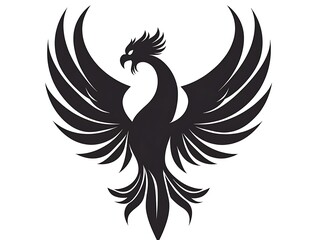 Fototapeta premium Black Phoenix Wings Spread Design