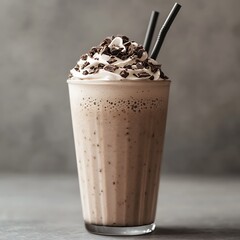 Chocolate milkshake, whipped cream, studio