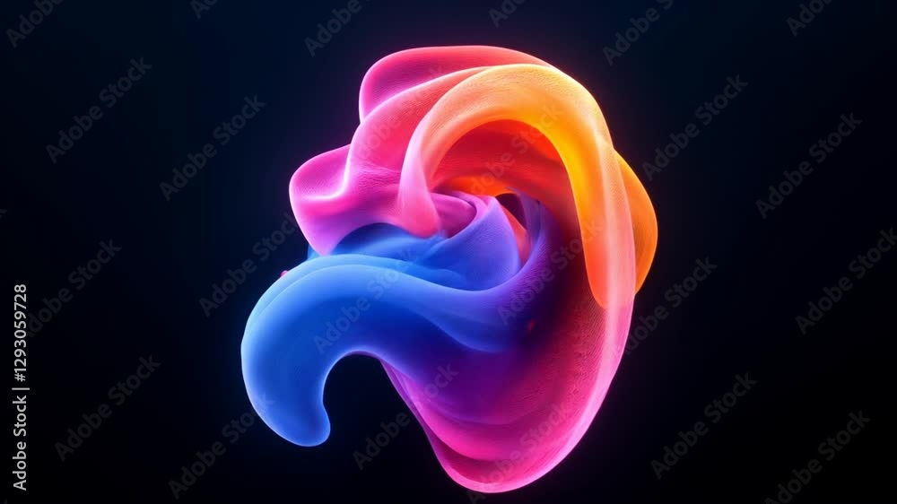 Poster colorful abstract shapes blend and flow in mesmerizing patterns illuminating dark background