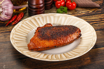 Roasted duck breast in cherry