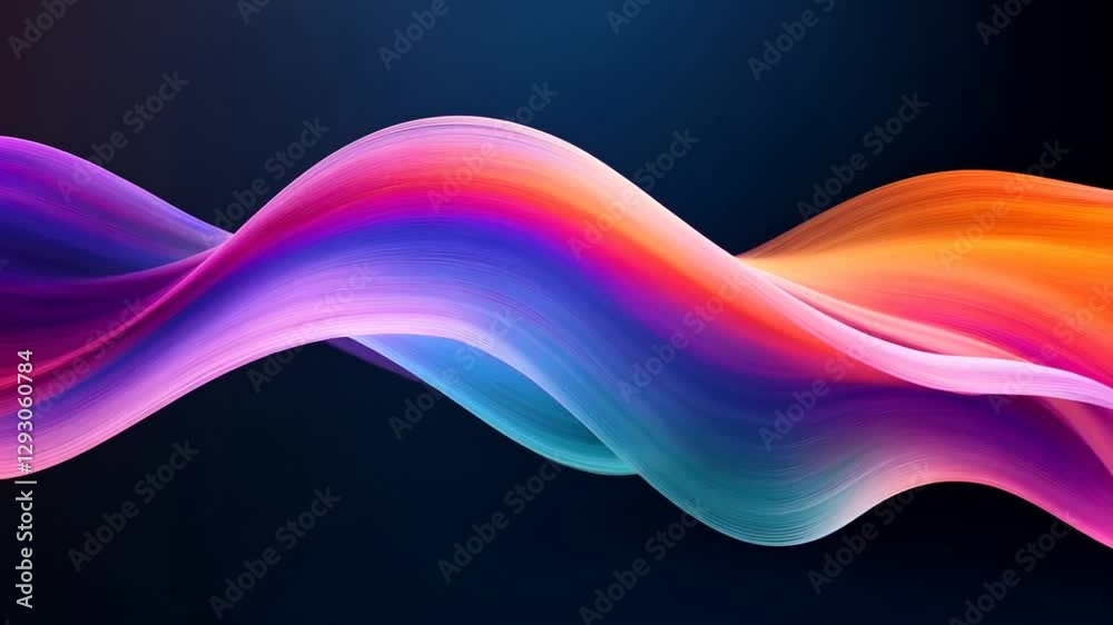 Poster Vibrant colors flow and blend in a captivating display of digital art showcasing smooth transitions and dynamic forms in an abstract composition