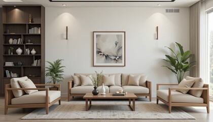 modern living room with fireplace