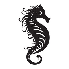 Obraz premium Seahorse Silhouette clipart on a white background