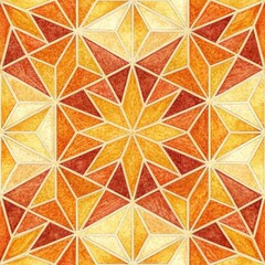 Seamless Geometric Patterns Art Studio Digital Artwork Vibrant Colors Top-Down View Visual Harmony