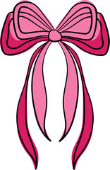 Hand-Drawn Pink Bow for Charming Designs