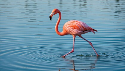 pink flamingo in water