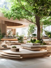 Fototapeta premium Serene Indoor Garden Lounge.
