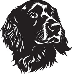 Boykin Spaniel Silhouette Vector Illustration White Background