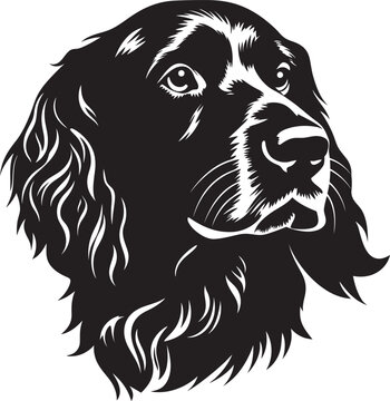Boykin Spaniel Silhouette Vector Illustration White Background