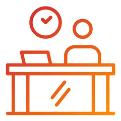 Vector Design Reception Desk Icon Style
