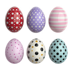 Colorful decorated Easter eggs on a black background.