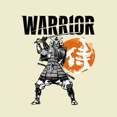 THE ILLUSTRATION OF SAMURAI AND TYPOGRAPHY DESIGN ARTS