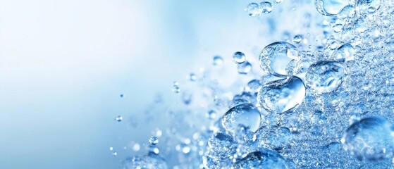 A blue background with many small water droplets