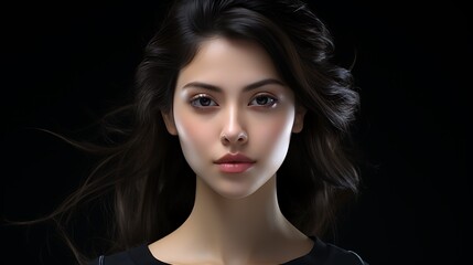 Portrait of a Beautiful Woman with Dark Hair