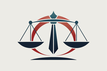 A striking depiction of justice scales emphasizes the concept of equity and balanced judgment in law, Modern interpretation of justice scales, minimalist simple modern vector logo design