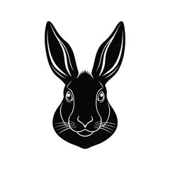 Rabbit head silhouette vector art illustration