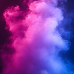 Fototapeta premium Neon smoke plume in dark background