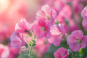 Fototapeta premium Blossoming Dreams, A Serene Vista of Pink Petal Perfume