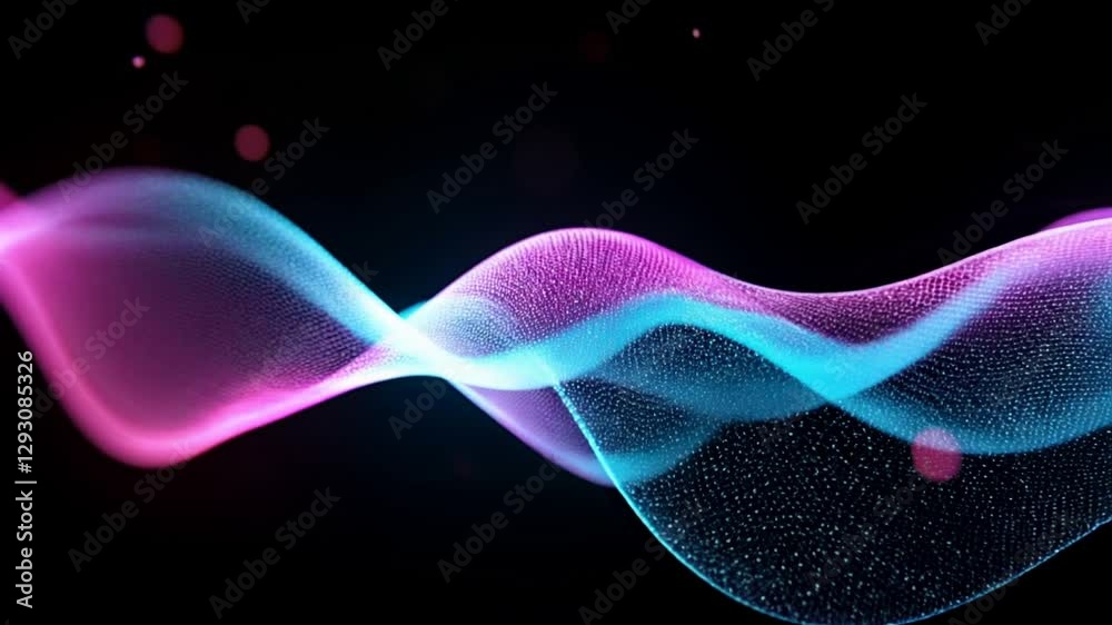 Poster colorful waves and light patterns transform a dark background to create a mesmerizing visual display