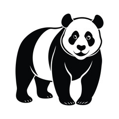 Panda silhouette vector art illustration