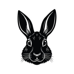 Rabbit head silhouette vector art illustration