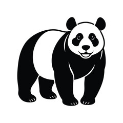 Panda silhouette vector art illustration