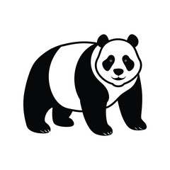 Panda silhouette vector art illustration