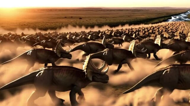Slow motion high-resolution cinematic Carcharodon a uruses  animation video, A crowned crane's beak snatches a brown mantis that sits on dry leaves Anatolians flee Tyrannosaurus Rex hunters